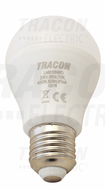 LED žarnica - okrogla,možnost zatemnitve 230 V, 50 Hz, 10 W, 4000 K, E27, 800 lm, 250°, A60, EEI=A+