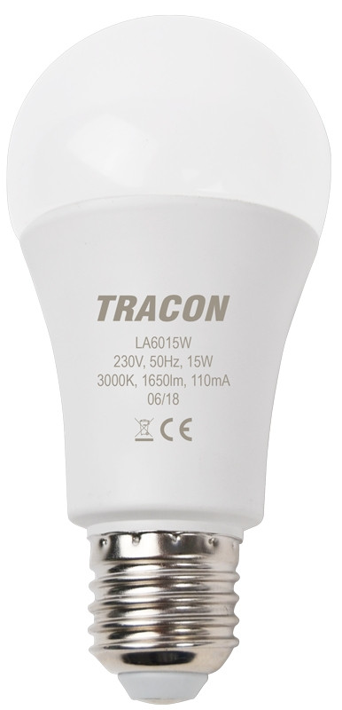 LED žarnica, bučka 230 V, 50 Hz, 15 W, 4000 K, E27, 1650 lm, 250°, A60, EEI=E
