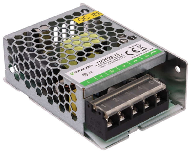 LED gonilnik/napajalnik-kovinsko ohišje 90-264VAC/12VDC, 35W, 0-3A, IP20