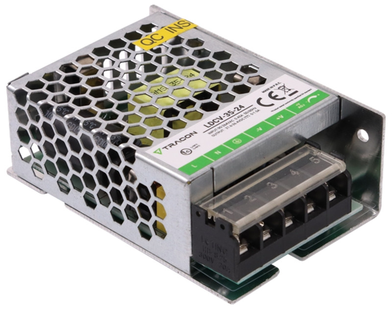 LED gonilnik/napajalnik-kovinsko ohišje 90-264VAC/24VDC, 35W, 0-1,5A, IP20