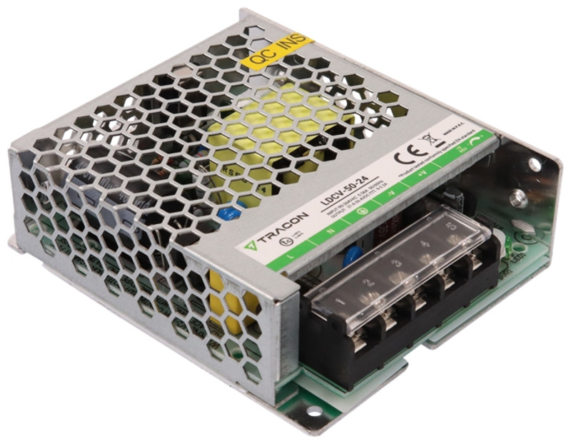 LED gonilnik/napajalnik-kovinsko ohišje 90-264VAC/24VDC, 50W, 0-2,2A, IP20
