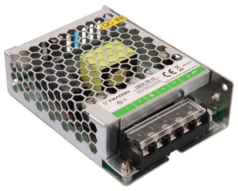 LED gonilnik/napajalnik-kovinsko ohišje 90-264VAC/12 VDC, 75W, 0-6,3A, IP20