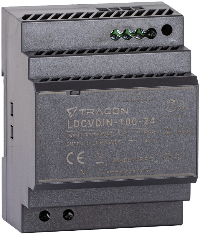 LED gonilnik/napajalnik, nastavljiv DC izhod, montaža na DIN 90-264VAC, 3A/DC24V, 3,83A/92W