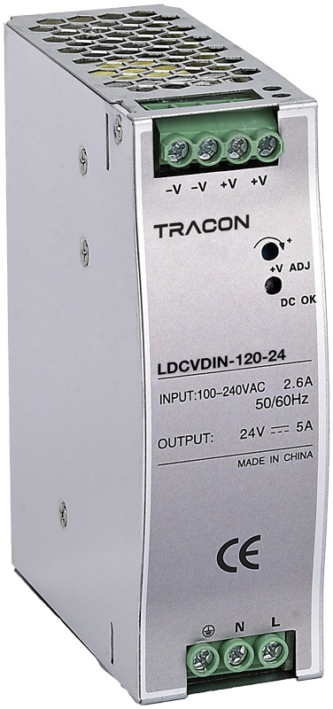 LED gonilnik/napajalnik, nastavljiv DC izhod, montaža na DIN 100-240VAC, 2,6A/DC24V, 5A/120W