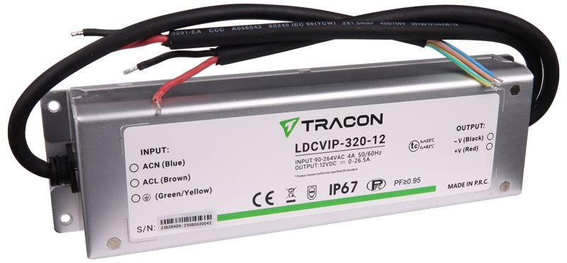 Zaščiteni LED gonilnik/napajalnik-kovinsko ohišje 90-264VAC/12VDC,320W,0-26.5A, IP67