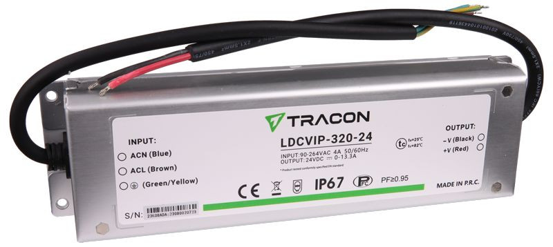 Zaščiteni LED gonilnik/napajalnik- kovinsko ohišje 90-264VAC/24VDC,320W,0-13,3A, IP67