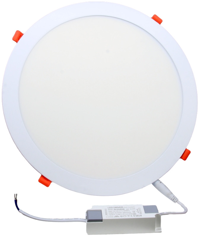 Vgradni LED panel, okrogli, beli, downlight 230 VAC 50Hz; 21 W; 2155 lm; D=300 mm, 4000 K; IP40, EEI=F