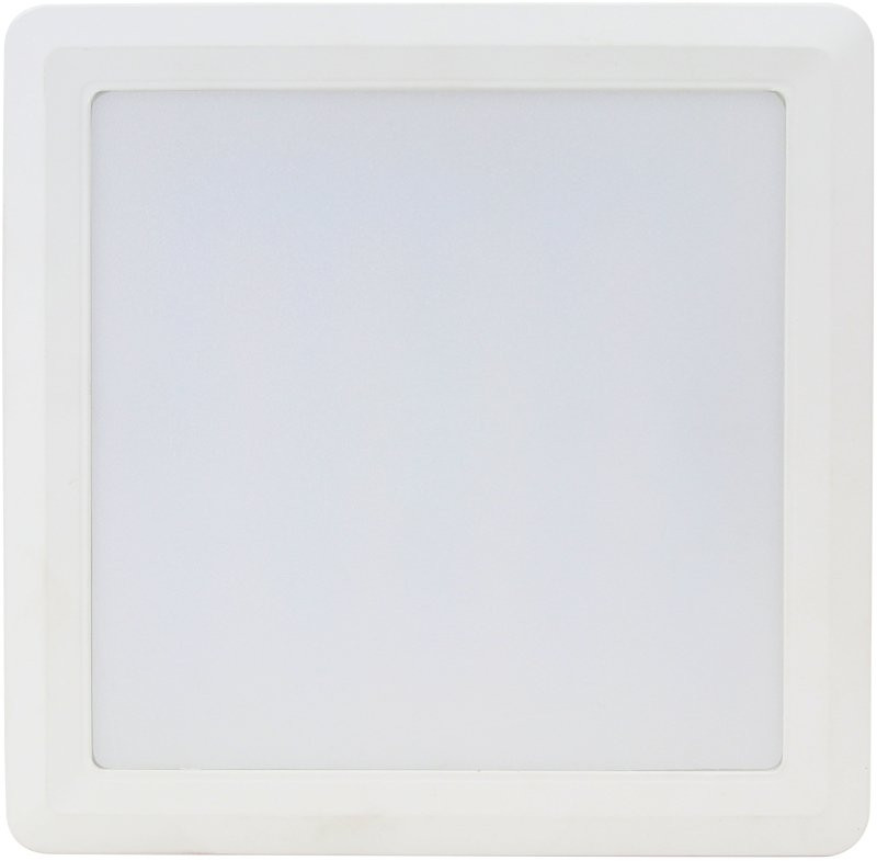 Nadometna LED svetilka, kvadratna, bela, s čipom SAMSUNG 230 VAC; 18W; 1440lm; D=225×225 mm, 4000 K; IP20, EEI=A