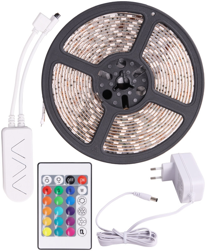 Set LED traku, za zunanje prostore SMD5050; 30 LED/m; 7,2 W/m; W=10 mm; RGB; IP65