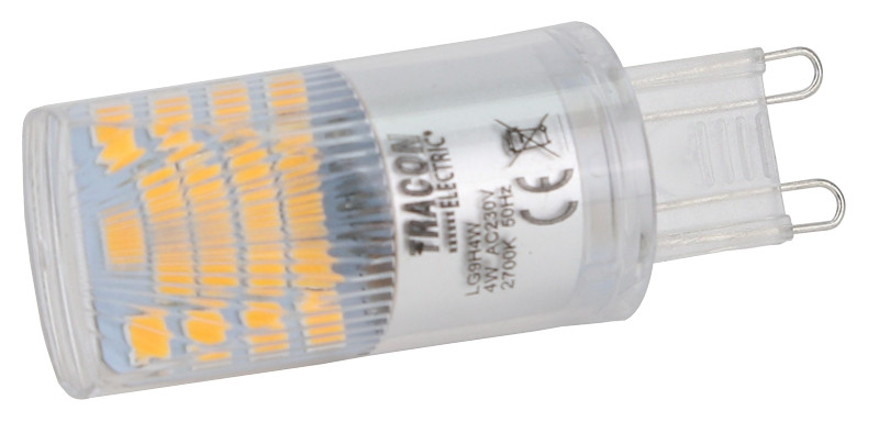 LED žarnica, G9, z aluminijastim ohišjem 230 VAC, 4 W, 2700 K, G9, 350 lm, 200°, EEI=F