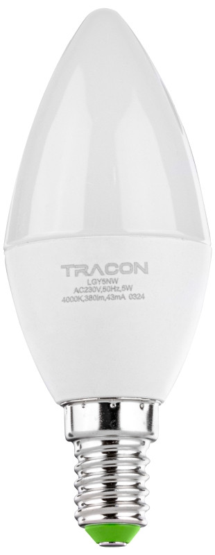 LED žarnica v obliki sveče, mlečno steklo 230VAC, 5 W, 2700 K, E14, 370 lm, 250°