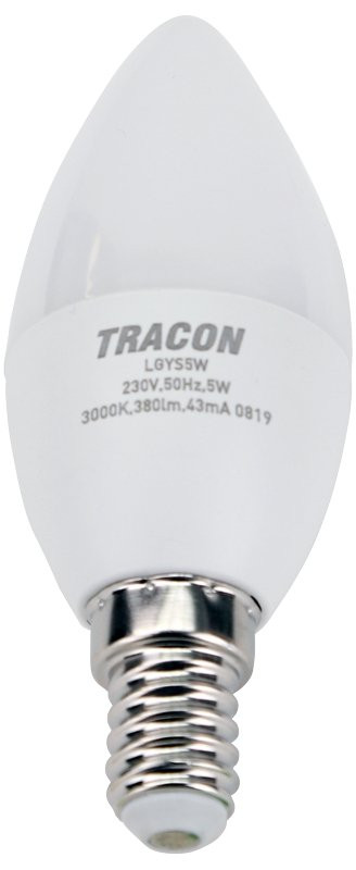 LED žarnica, sveča s čipom SAMSUNG 230V, 50Hz, 7W, 4000K, E14, 560lm, 180°, C37, EEI=A+