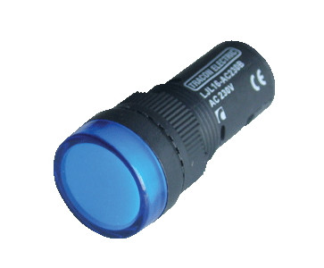LED signalna svetilka, 16 mm, 12V AC/DC, modra