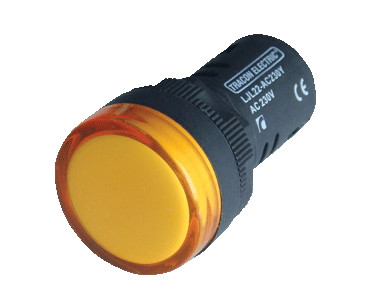 LED signalna svetilka z ohišjem 22mm, 230V AC, rumena