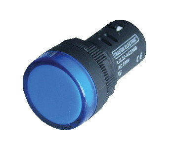 LED signalna svetilka z ohišjem, 22 mm, 400V AC, modra