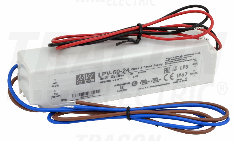 LED gonilnik/napajalnik 90-264 VAC / 24 VDC; 60 W; 0-2,5 A; IP67