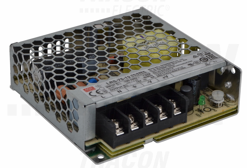 LED gonilnik/napajalnik, kovinski 85-264 VAC / 12 VDC; 75 W; 0-6 A