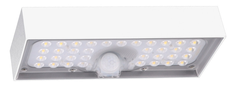 Stenska LED svetilka, solarna+senzor gibanja, bela 6W, 4000K, 900 lm, IP65, 3,7 V, 3Ah