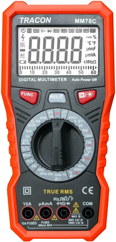 Digitalni multimeter ACV, DCV, ACA, DCA, TRMS, Ohm, Hz, C, °C, dioda, NCV, signal