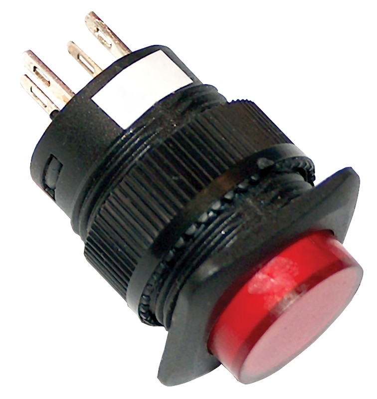 Mini signalna svetilna tipka 1Z, 12V AC/DC rdeča