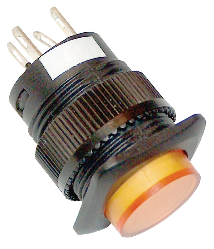 Mini signalna svetilna tipka 1Z, 110V AC rumena