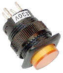 Mini signalno svetilno stikalo 1Z, 24V AC/DC rumeno