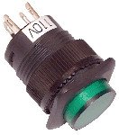 Mini signalna svetilna tipka 1Z, 12V AC/DC zelena