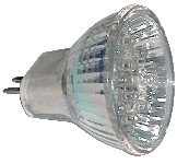 LED žarnica, MR16, 12V 1,2 W 18LED, modra, G5.5