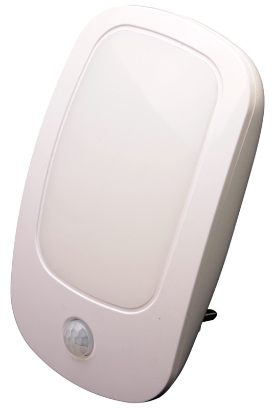 Nočna svetilka za vtičnico s senzorjem gibanja 230VAC, 50Hz, 0,5W, 20lm, PIR+CDS, 3,5m
