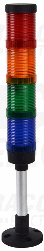 Barvno opozorilni stebriček, navpični (brez sirene) AC230V, 4 R,Y,G,B, IP65