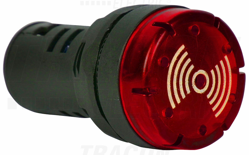 Osvetljeno tipkalo za zvočni signal, rdeče, za ploščo AC/DC24V