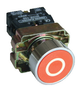 Označena tipka, rdeča, 1×NO, 3A/240V AC, IP42