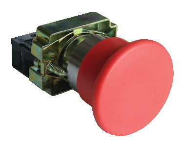Alarmna gobasta tipka z ohišjem rdeča, 1×NC, 3A/400V AC, IP42, d=60mm