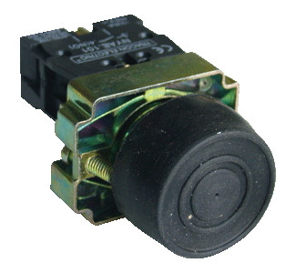 Tipka z gumijasto zaščito, črna, 1×NO, 3A/240V AC, IP42