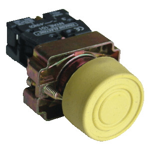 Tipka z gumijasto zaščito, rumena, 1×NO, 3A/240V AC, IP42