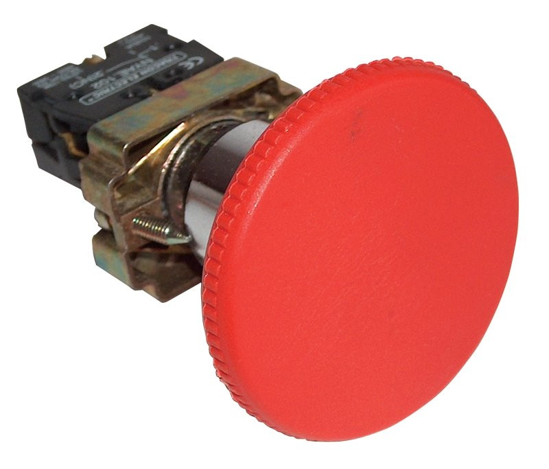 Alarmna gobasta tipka z ohišjem rdeča, 1×NC, 3A/400V AC, IP42, d=60mm