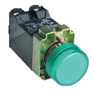 Signalna svetilka, zelena, glim/transf., 3A/230V AC, IP42, NYGI6