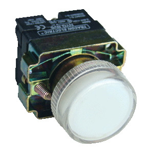 Signalna svetilka z ohišjem, bela, glim, 3A/400V AC, IP44, NYGI230