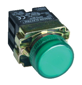 Signalna svetilka z ohišjem, zelena, glim, 3A/230V AC, IP44, NYGI130