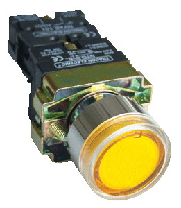 Svetilna tipka z ohišjem, rumena, glim, 1×NO, 3A/400V AC, 230V, IP44
