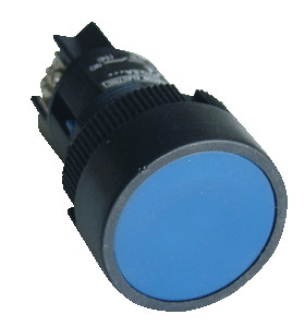 Plastična tipka z ohišjem, modra, 1Z, 22mm, 400V/0,4A, IP44