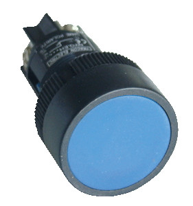 Plastično stikalo, modro, 1V, 22mm, 400V/0,4A, IP42