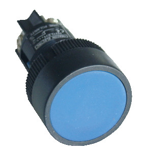 Plastično stikalo z ohišjem, modro, 1V, 22mm, 400V/0,4A, IP44