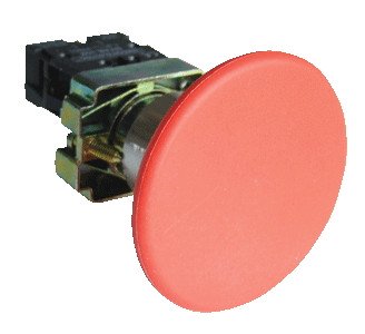 Alarmna gobasta tipka z ohišjem rdeča, 1×NC, 3A/400V AC, IP42, d=60mm