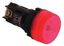 Signalna svetilka z ohišjem, rdeča, 0,4A/250V AC, d=22mm, IP44, NYGI130