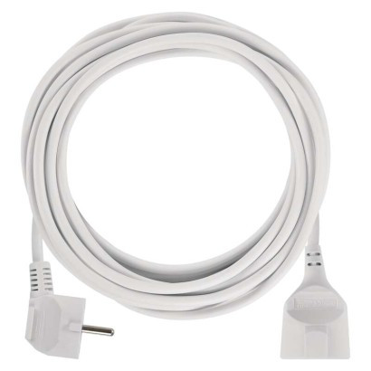 Podaljšek 7 m / 1 vtičnica / beli / PVC / 1 mm2