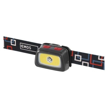 Naglavna LED svetilka COB+CREE 3×AAA, 330 lm, 65m