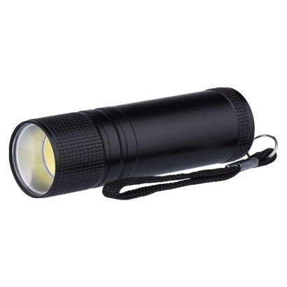Ročna LED svetilka 3W COB LED, 100 lm, 3× AAA, črna,kovinska