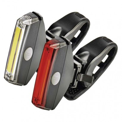 Kolesarska LED svetilka COB, SET,22 lm,2×CR2033, spred.+zad.