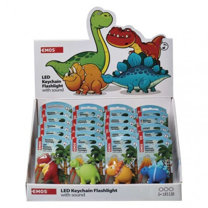 LED obesek/svetilka dinozavri, 3× LR54, box 24 kos, display box